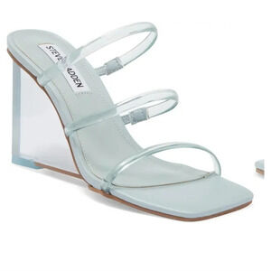 Steve Madden Saute Clear Wedge Sandals NWOB